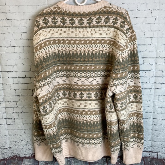 Nike Life Fair Isle Cable Knit Crewneck Sweater Orewood Brown FZ0125-105 Sz XL - Picture 13 of 16